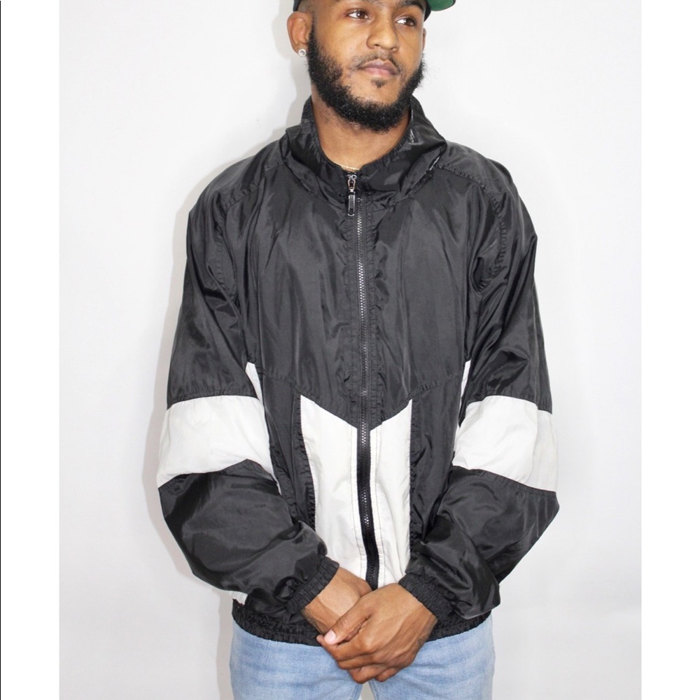 Vintage 90s Windbreaker Jacket With Full Zipper